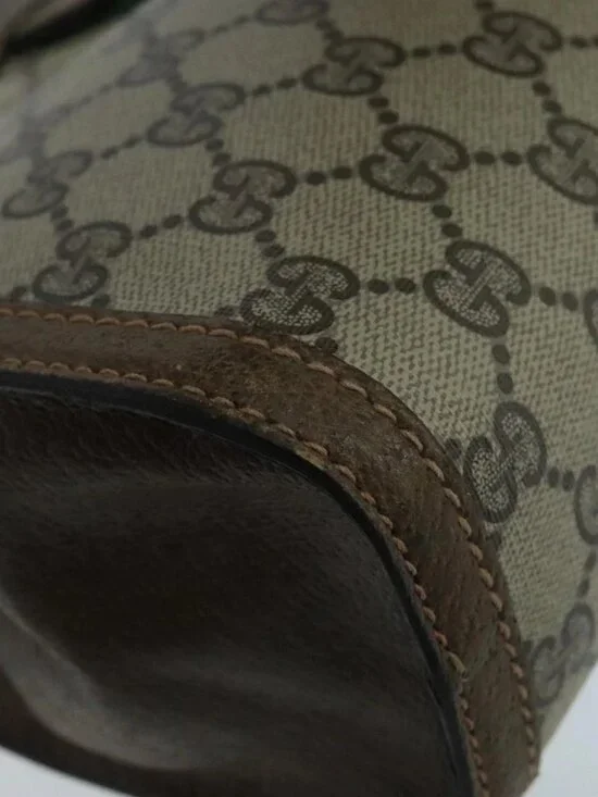 GUCCI GG Supreme Web Sherry Line Clutch Bag PVC Beige 001 014 2125 Auth bs20684 - Picture 12 of 16